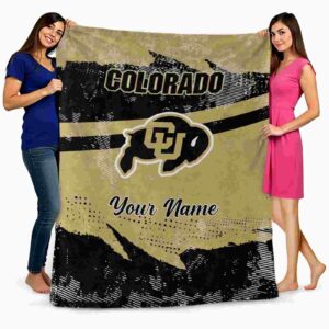 personalized colorado buffaloes grunge streaks gold blanket fashion forward