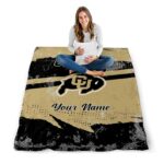 personalized colorado buffaloes grunge streaks gold blanket best selling