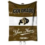 personalized colorado buffaloes grunge texture gold white blanket best selling