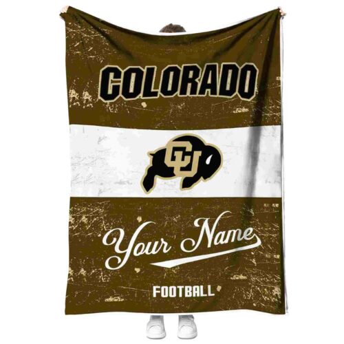 personalized colorado buffaloes grunge texture gold white blanket best selling