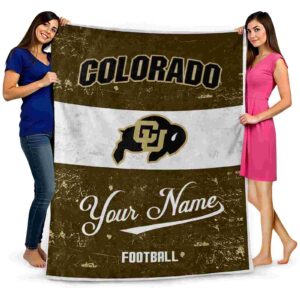 personalized colorado buffaloes grunge texture gold white blanket fashion forward