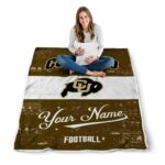 personalized colorado buffaloes grunge texture gold white blanket best selling
