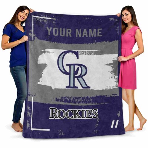 personalized colorado rockies paint strokes blue white blanket fashion forward
