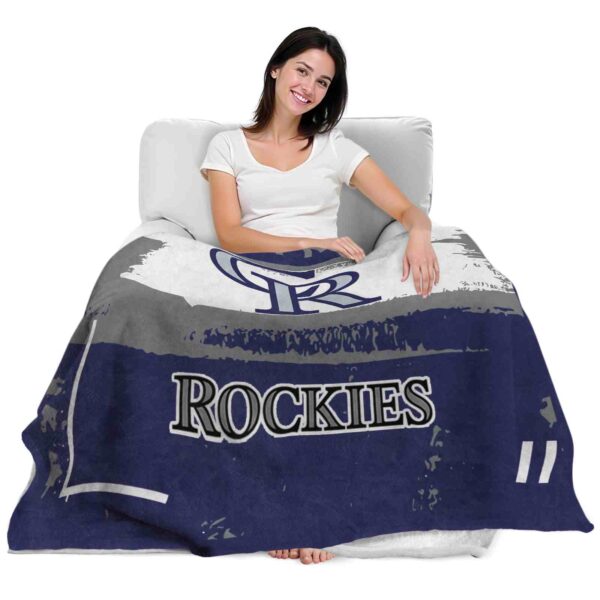 personalized colorado rockies paint strokes blue white blanket latest model
