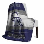personalized colorado rockies paint strokes blue white blanket top rated