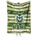 personalized colorado state rams floral stripes green white blanket best selling
