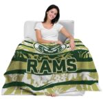 personalized colorado state rams floral stripes green white blanket latest model