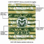 personalized colorado state rams floral stripes green white blanket new arrival