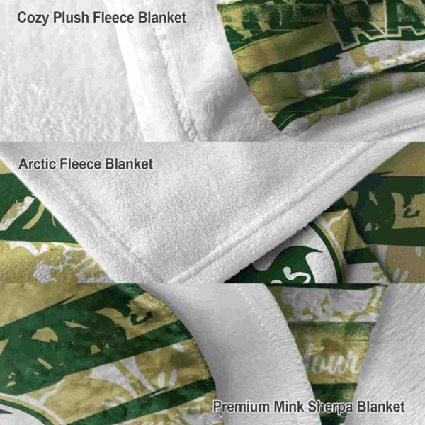 personalized colorado state rams floral stripes green white blanket premium grade