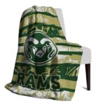personalized colorado state rams floral stripes green white blanket top rated