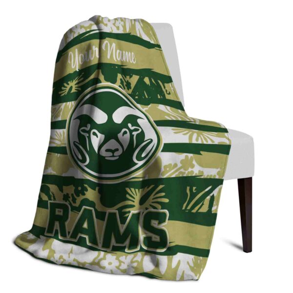 personalized colorado state rams floral stripes green white blanket top rated
