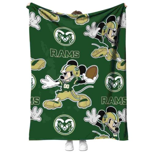 personalized colorado state rams mickey green blanket best selling