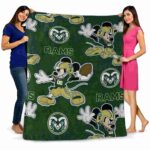 personalized colorado state rams mickey green blanket best selling