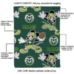 personalized colorado state rams mickey green blanket best selling