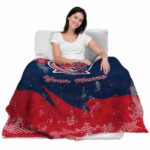 personalized columbus blue jackets grunge streaks navy blue blanket latest model