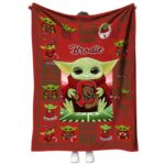 personalized cornell big red baby yoda red blanket best selling