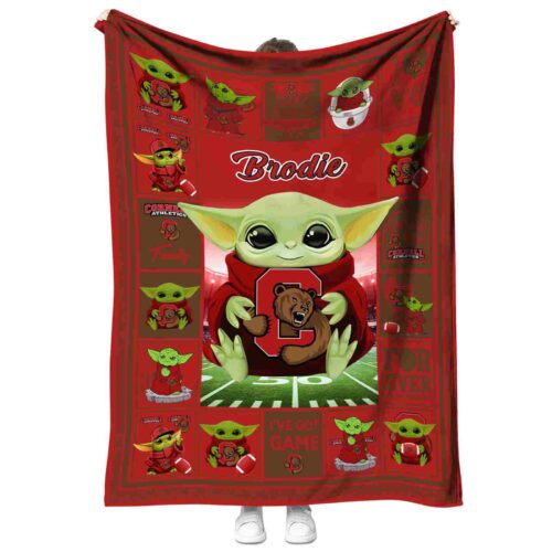 personalized cornell big red baby yoda red blanket best selling