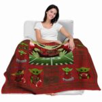personalized cornell big red baby yoda red blanket best selling