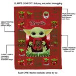 personalized cornell big red baby yoda red blanket best selling