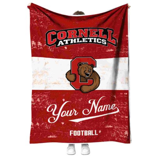 personalized cornell big red grunge texture red white blanket best selling