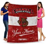 personalized cornell big red grunge texture red white blanket fashion forward