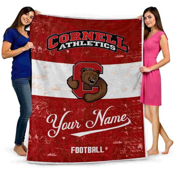 personalized cornell big red grunge texture red white blanket fashion forward