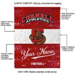 personalized cornell big red grunge texture red white blanket new arrival