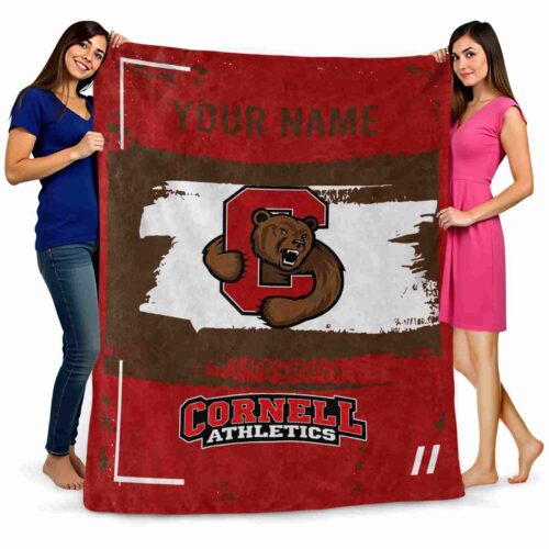 personalized cornell big red paint strokes red white blanket fashion forward