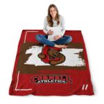 personalized cornell big red paint strokes red white blanket best selling