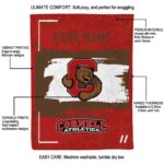 personalized cornell big red paint strokes red white blanket best selling