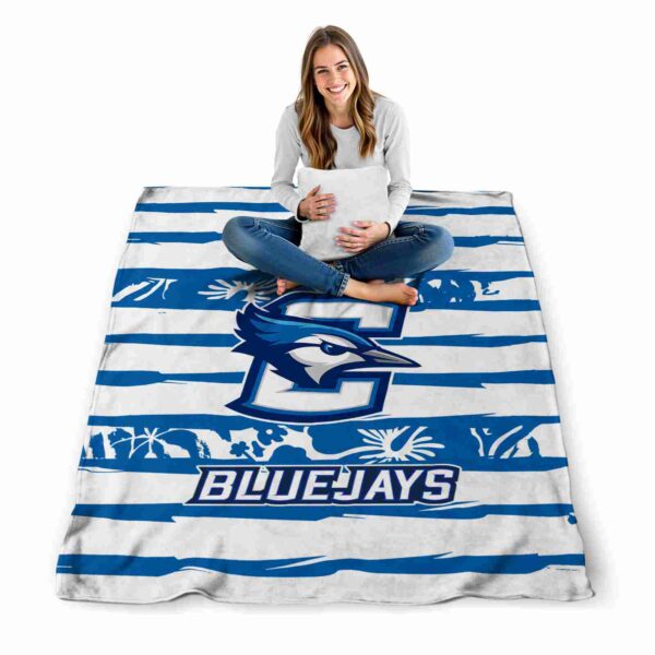 personalized creighton bluejays floral stripes blue white blanket high quality