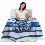personalized creighton bluejays floral stripes blue white blanket latest model