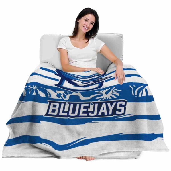 personalized creighton bluejays floral stripes blue white blanket latest model