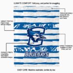 personalized creighton bluejays floral stripes blue white blanket new arrival