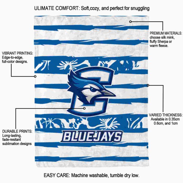 personalized creighton bluejays floral stripes blue white blanket new arrival