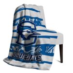 personalized creighton bluejays floral stripes blue white blanket top rated
