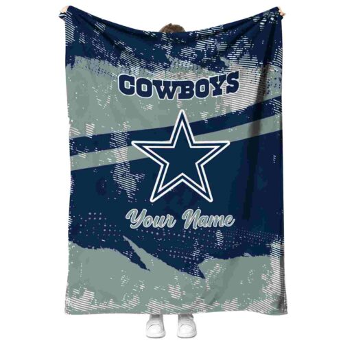 personalized dallas cowboys grunge streaks blue blanket best selling