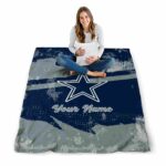 personalized dallas cowboys grunge streaks blue blanket high quality