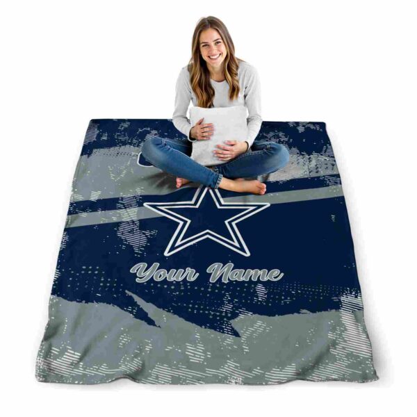 personalized dallas cowboys grunge streaks blue blanket high quality