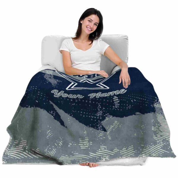 personalized dallas cowboys grunge streaks blue blanket latest model