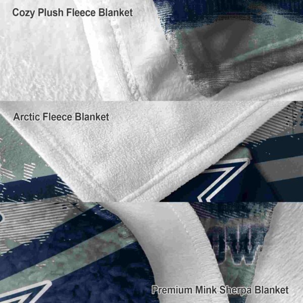 personalized dallas cowboys grunge streaks blue blanket premium grade