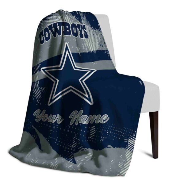 personalized dallas cowboys grunge streaks blue blanket top rated