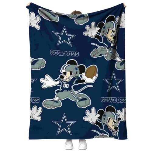 personalized dallas cowboys mickey blue blanket best selling