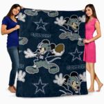 personalized dallas cowboys mickey blue blanket fashion forward