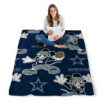 personalized dallas cowboys mickey blue blanket high quality
