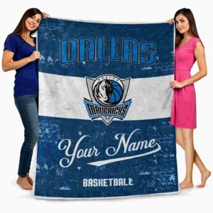 personalized dallas mavericks grunge texture blue white blanket fashion forward