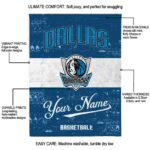 personalized dallas mavericks grunge texture blue white blanket new arrival