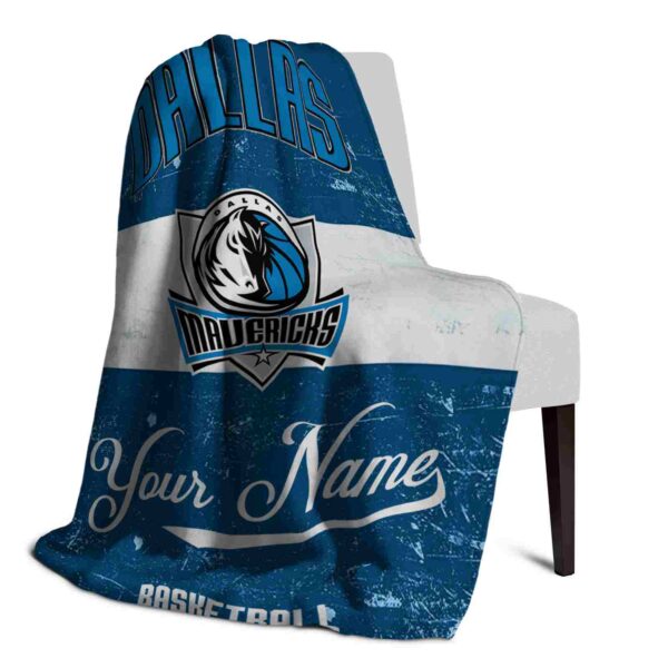personalized dallas mavericks grunge texture blue white blanket top rated