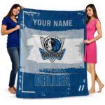 personalized dallas mavericks paint strokes blue white blanket fashion forward