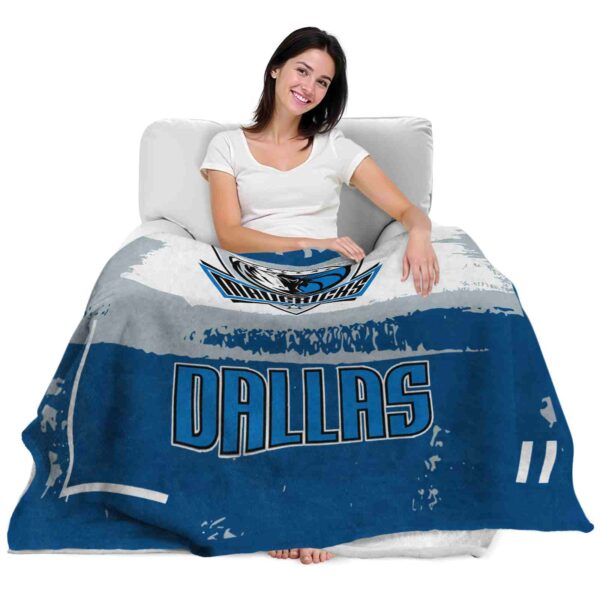 personalized dallas mavericks paint strokes blue white blanket latest model